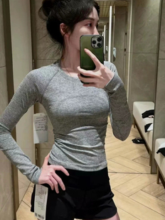 lulu瑜伽服无缝针织swiftly tech 长袖运动T恤女健身速干运动服