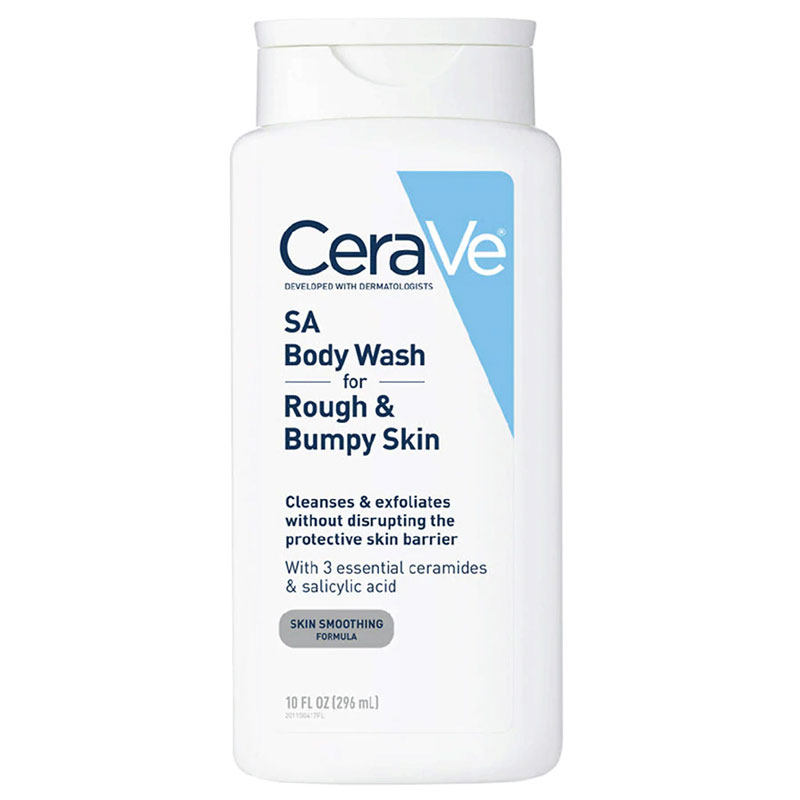 现货美国CeraVe SA水杨酸去角质沐浴露去鸡皮美背保湿沐浴液296ml