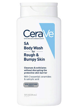 现货美国CeraVe SA水杨酸去角质沐浴露去鸡皮美背保湿沐浴液296ml
