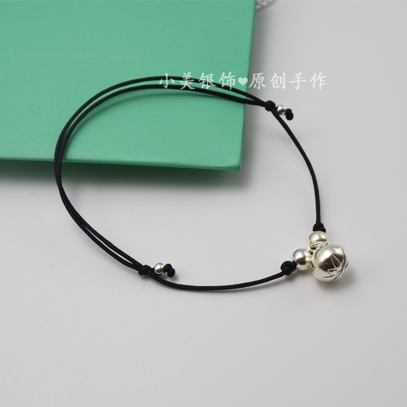 原创手工转运珠纯银大铃铛响声黑绳脚链简约学生红绳手链脚绳极细在类目 饰品/流行首饰/时尚饰品新, 脚链中 - 来自Buy2taobao.com提供专业的淘宝代购服务