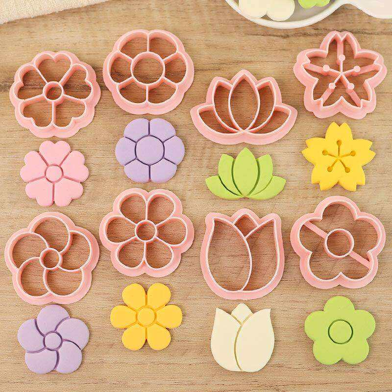 卡通花朵馒头模具玫瑰花菊花梅花花样面食面点切模饼干烘焙工具