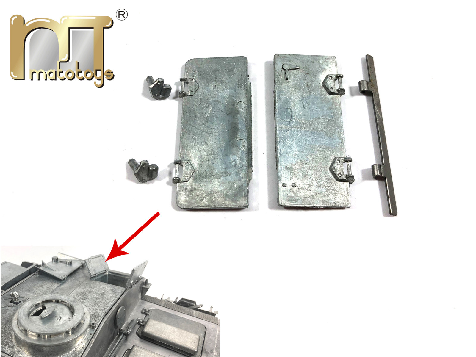 MATO原厂1:16德国突击炮遥控坦克金属配件车面仓盖改装升级件