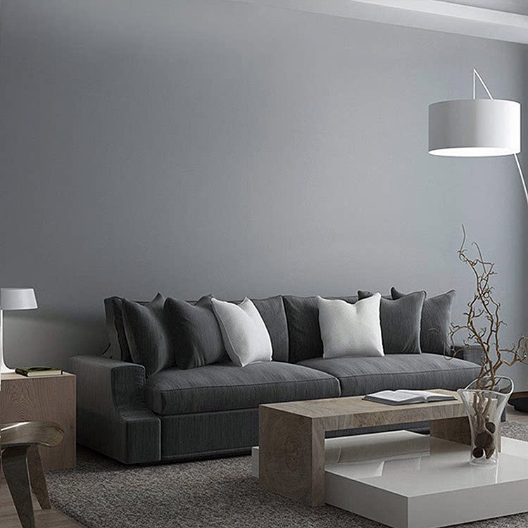 加厚灰色墙纸自粘纯色卧室 壁纸素色高级灰防水防潮家用腻子墙贴