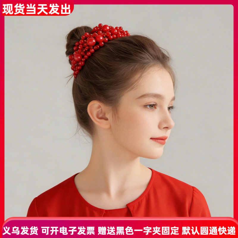 女童公主红色发带发箍演出