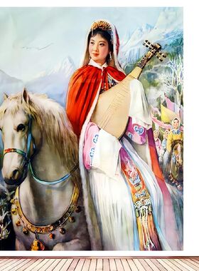 民间戏曲年画宣传画王昭君怀旧经典传统海报客厅墙画酒吧装饰画