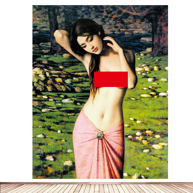 卫生间装饰画酒店美女油画人物风格海报客厅卧室厕所浴室少女画4图片