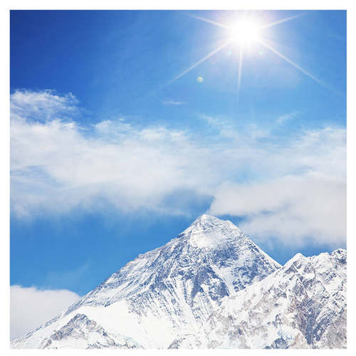 简约现代装饰画雪山山峰高山山川风景画海报客厅房间背景墙贴画1
