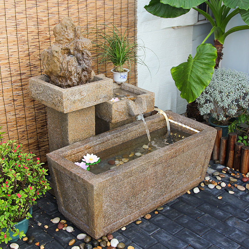 流水摆件循环水花园装饰景观