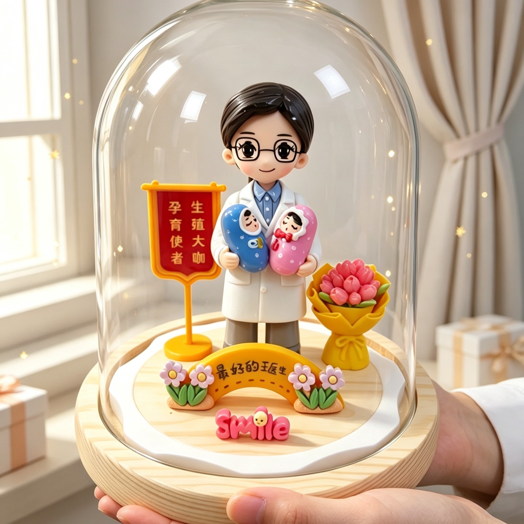 人偶定制医师节日产科医生护士礼物石塑粘土软陶感谢医生礼品送礼
