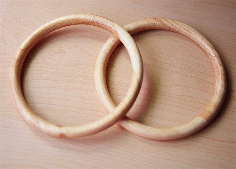 外径13.7cm实木原色圆手挽diy包配件提手柄布艺编织皮革17元一对