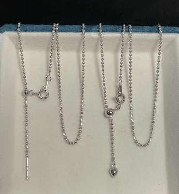 意大利进口工艺S925银1.5钻石珠链气质百搭时尚锁骨链可调节