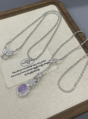 意大利进口工艺S925银镀白金灵蛇万能夹扣钻石链个性百搭小众项链