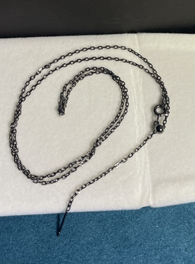 925银镀黑铑 卡家十字万能针式链 酷黑个性时尚毛衣链