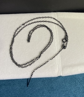 925银镀黑铑 卡家十字万能针式链 酷黑个性时尚毛衣链