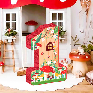 糖布置婴儿pinata道具游戏派对皮纳塔1装饰蘑菇糖果主题砸岁生日