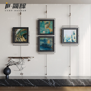 饰画灯光画山水画大气现代轻奢走廊过道挂画2025新款 玄关装 壁画灯