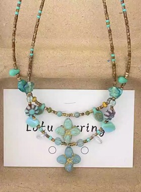 Lotu earrings-”绿野仙踪“绿色系复古串珠项链