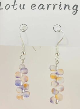 Lotu earrings-落日余晖葡萄手工串珠耳环