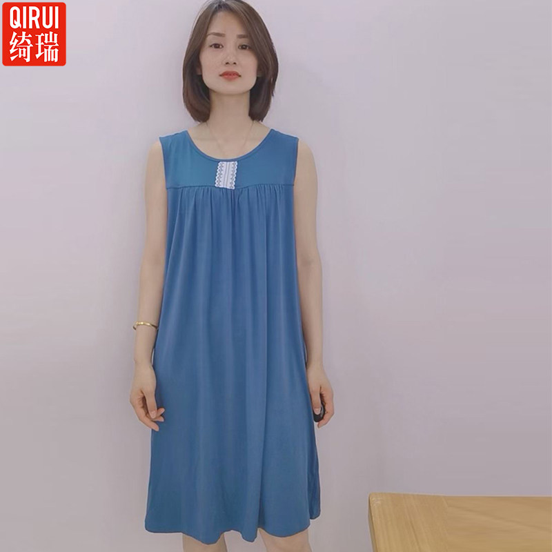 绮瑞女莫代尔背心款睡衣无袖睡裙