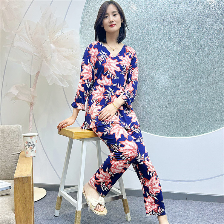 绮瑞女士莫代尔薄款时尚印花睡衣