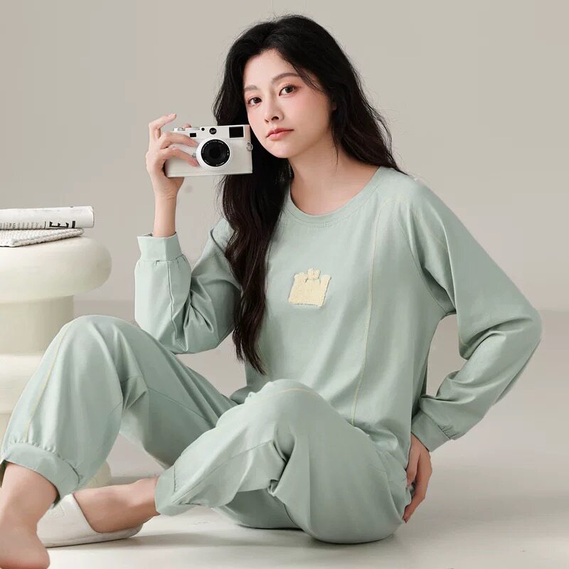 绮瑞女生休闲甜美家居服大码套装