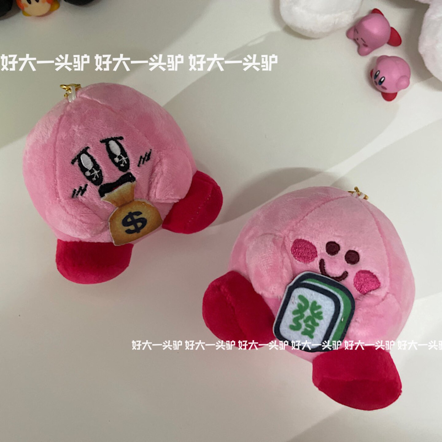 星之卡比公仔摆件 恭喜发财书包配饰 可爱日系流口水娃娃