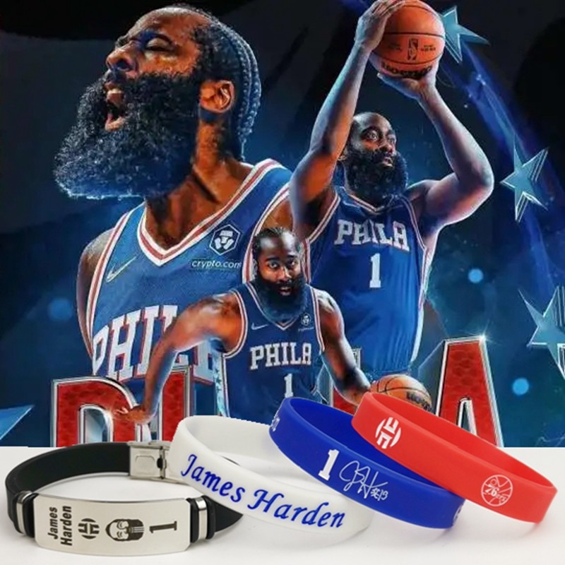 nba篮球手环球星费城76人队1号哈登硅胶运动夜光周边手办生日礼物