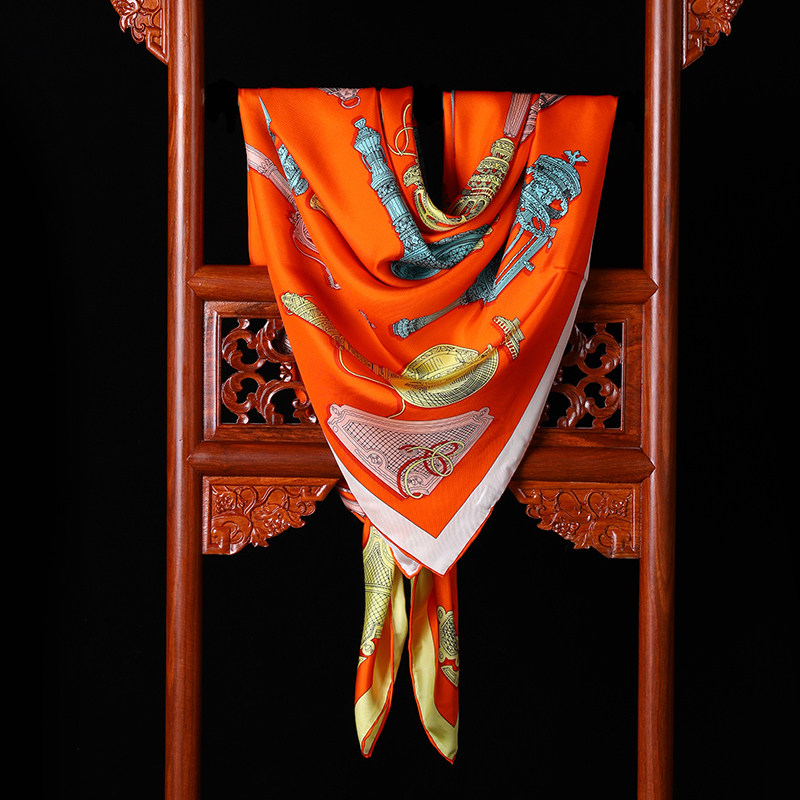 2026新款高端重磅加厚真丝丝巾140大方巾女士百搭桑蚕丝披肩围巾