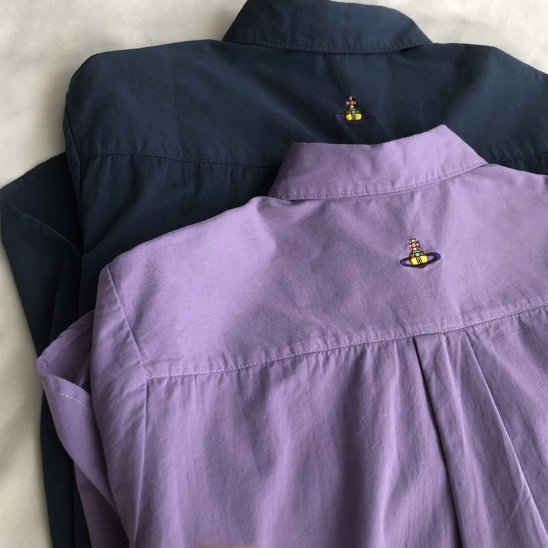 星球小刺绣休闲衬衫女