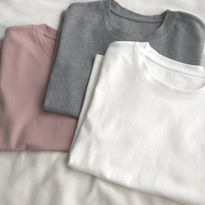 三色简约净版T恤短袖女