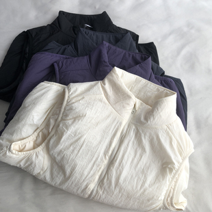 云绒马甲轻量保暖立领纯色百搭无袖 拉链秋冬上衣 坎肩外套韩版