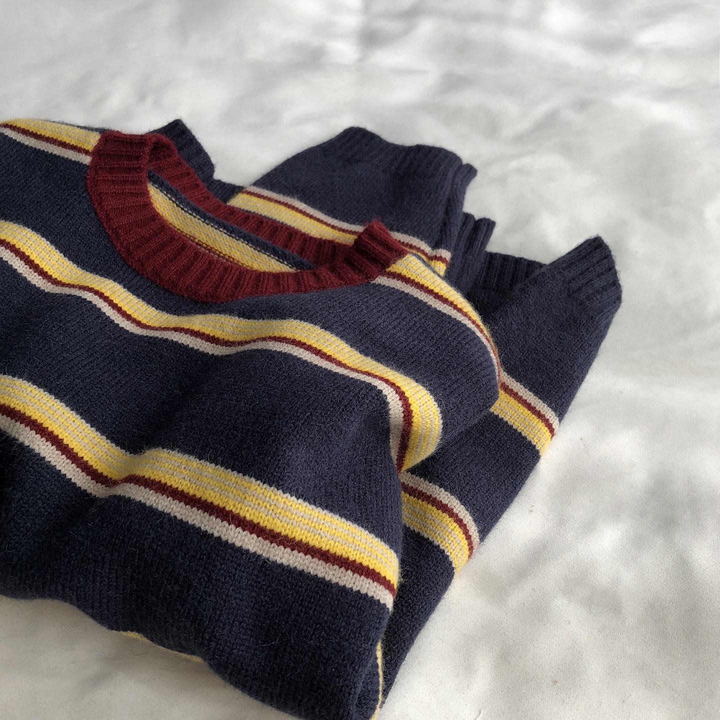 格调撞色条纹套头毛衣秋冬新款圆领长袖宽松百搭针织衫上衣女,女装/女士精品,毛针织衫,淘宝优惠券,粉丝福利购,淘宝优惠卷