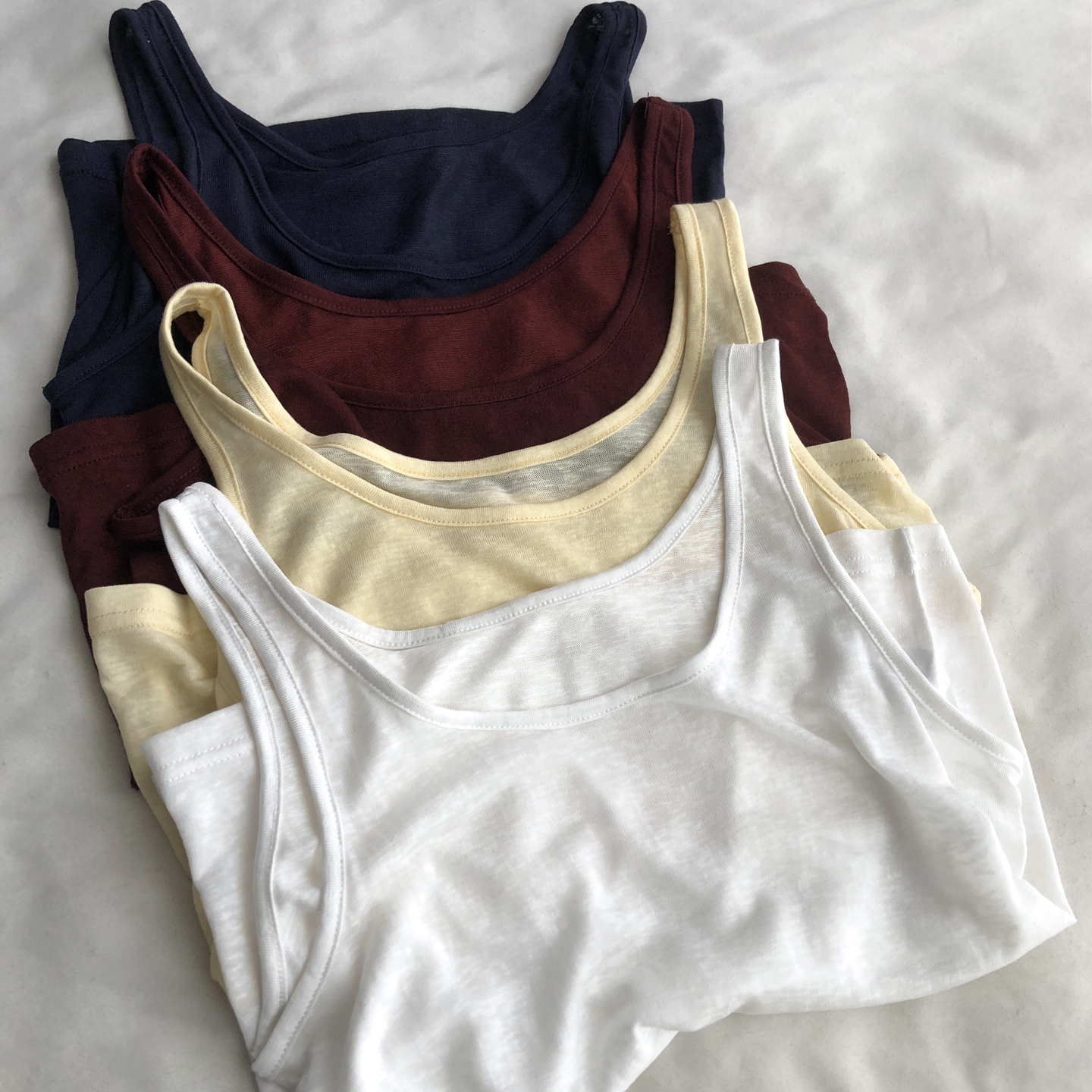 莱赛尔天丝雪花背心女无袖简约纯色显瘦百搭背心吊带上衣夏季