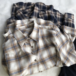 左岸时光 舒适磨毛棉长袖polo领衬衫女秋季复古百搭休闲开衫衬衣