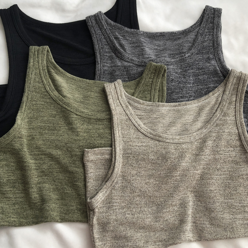 软糯弹力小背心杂色洋气吊带