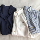 全棉小刺绣文艺通勤女衬衫 早秋