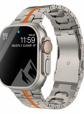 适用三星watch 7 ultra手表表带7u钛金属钢铁侠表带钛合金轻便