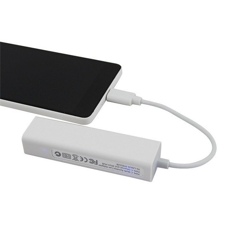 TYPE-C 100M 네트워크 카드 TYPE-C - RJ45 이더넷 카드[2.0USB 3포트 허브 허브 포함]