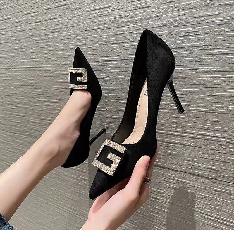 小码高跟鞋尖头细跟气质单鞋大码