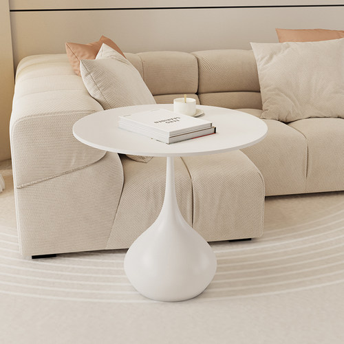 六秀现代简约岩板圆形边几