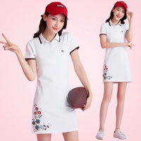 Authentic Yian snow 2019 hè mới dành cho nữ ve áo ngắn tay thể thao váy tennis - Trang phục thể thao váy thể thao cầu lông