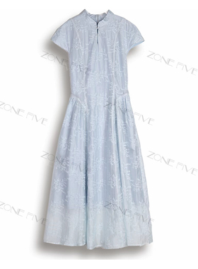 zonefive新中式轻国风刺绣连衣裙女夏季法式复古气质收腰显瘦125