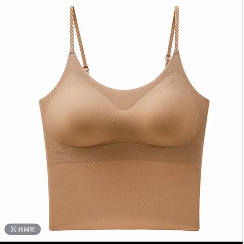 粉底液隐形肤色吊带胸垫背心