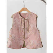 气质无袖 2026新款 盘扣上 国风重工提花坎肩马甲背心女春季 新中式