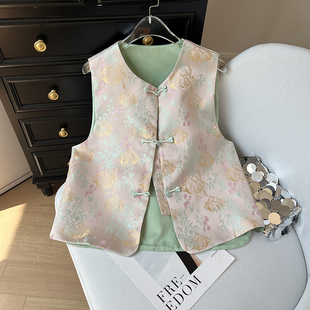 新中式国风马甲背心女装唐装坎肩上衣2026新款爆款妈妈马夹外套