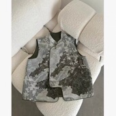 复古国风无袖 设计感新中式 高端轻奢夹棉马甲2025秋冬新款 立领背心