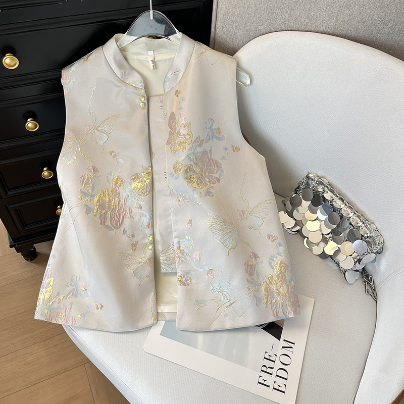 新中式盘扣款外搭马甲高级感立领