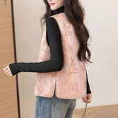 气质无袖 2026新款 盘扣上 国风重工提花坎肩马甲背心女春季 新中式