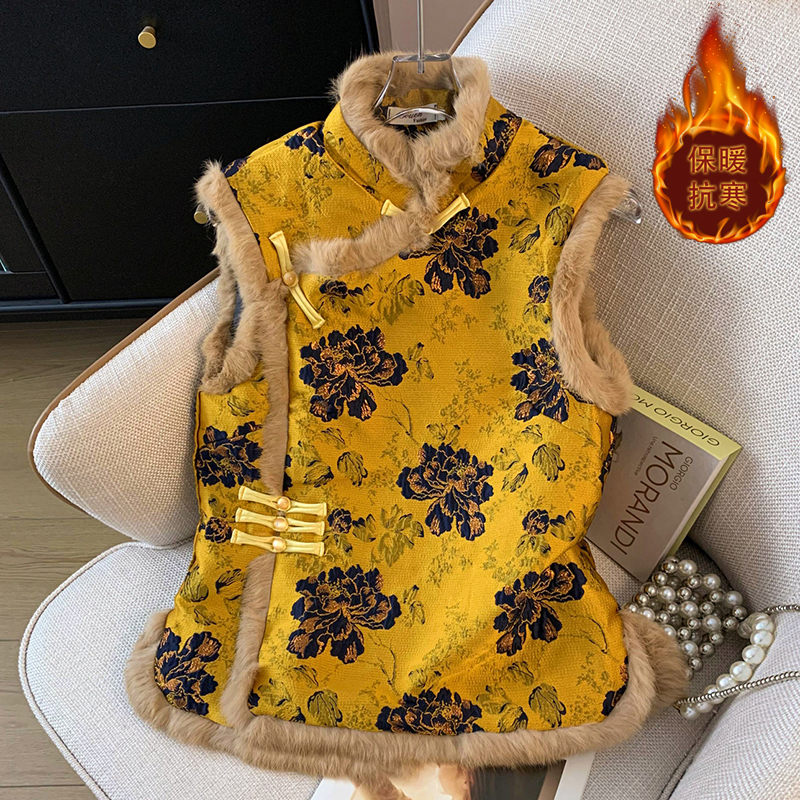 绝美复古夹棉冬季国风坎肩加厚