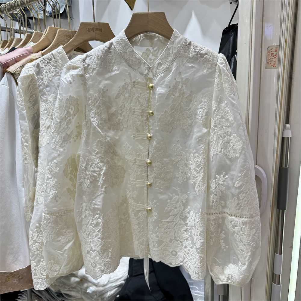 秋季2025年百搭高级感温柔时尚小衫新中式时尚外穿盘扣衬衣女上衣
